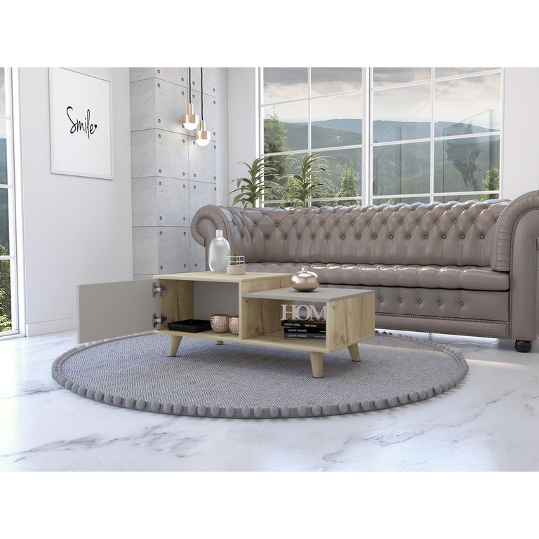 TUHOME Mesa de centro Bora Duna/Taupe 100x50x41.6 cm