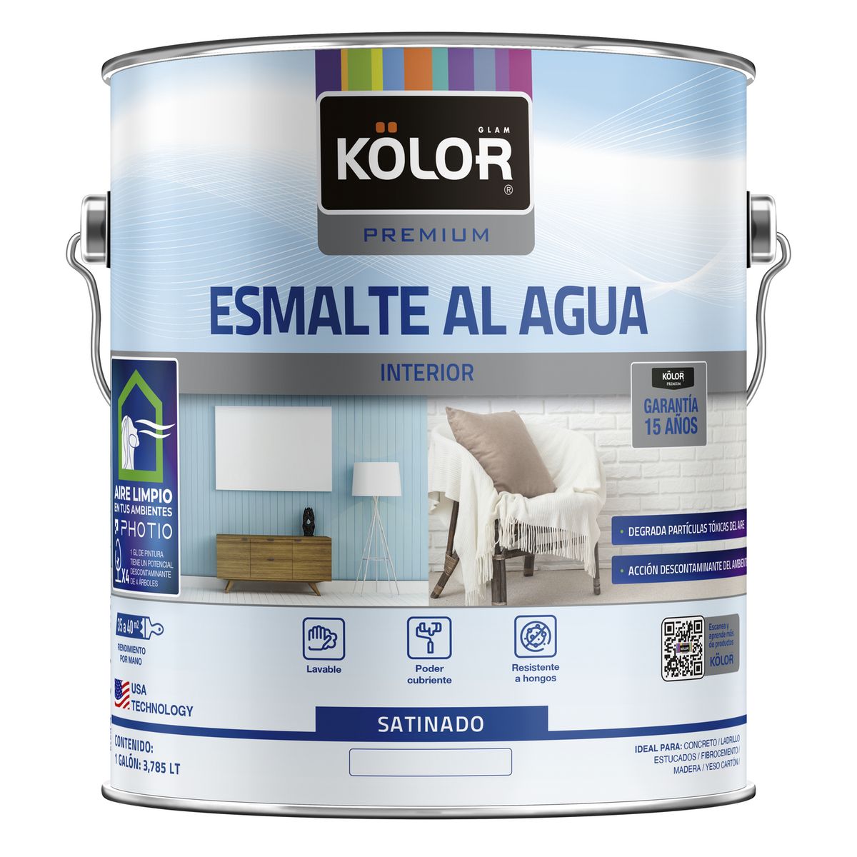 KOLOR - Esmalte al agua 1 galón(es) Satinado BASE