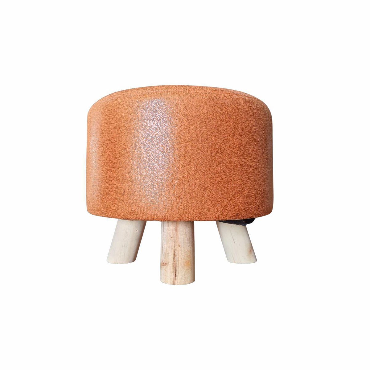 SOHOGAR - Mini puff tela 25x27 cm naranjo