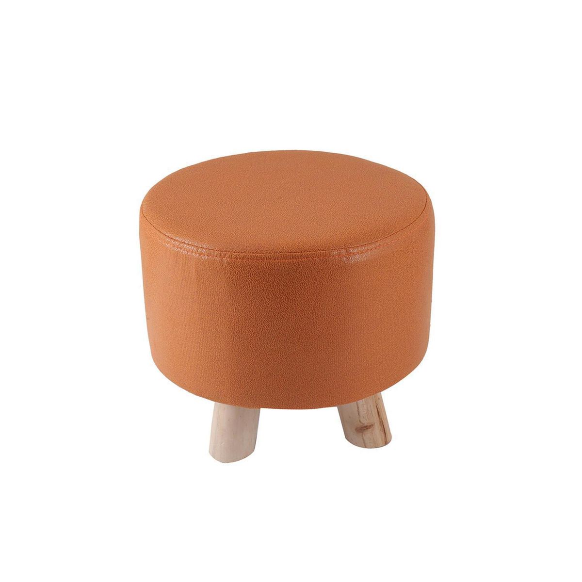 SOHOGAR - Mini puff tela 25x27 cm naranjo