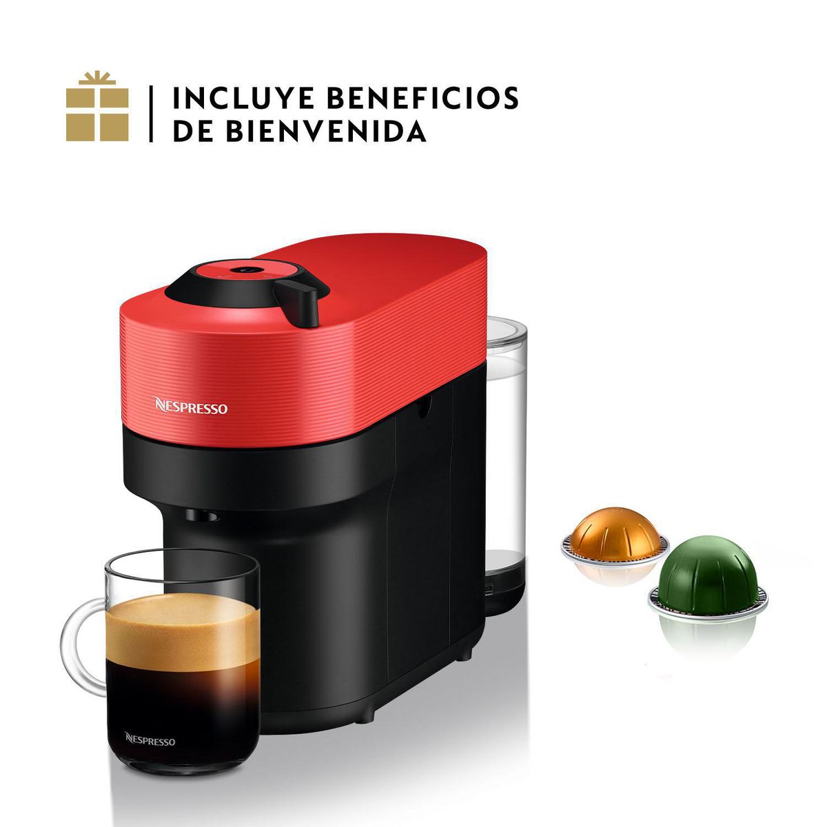 NESPRESSO - Cafetera Nespresso Vertuo Pop Rojo
