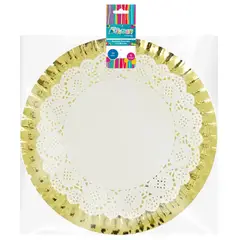 BIG PARTY - Bandeja con Blonda 30 cm Dorada