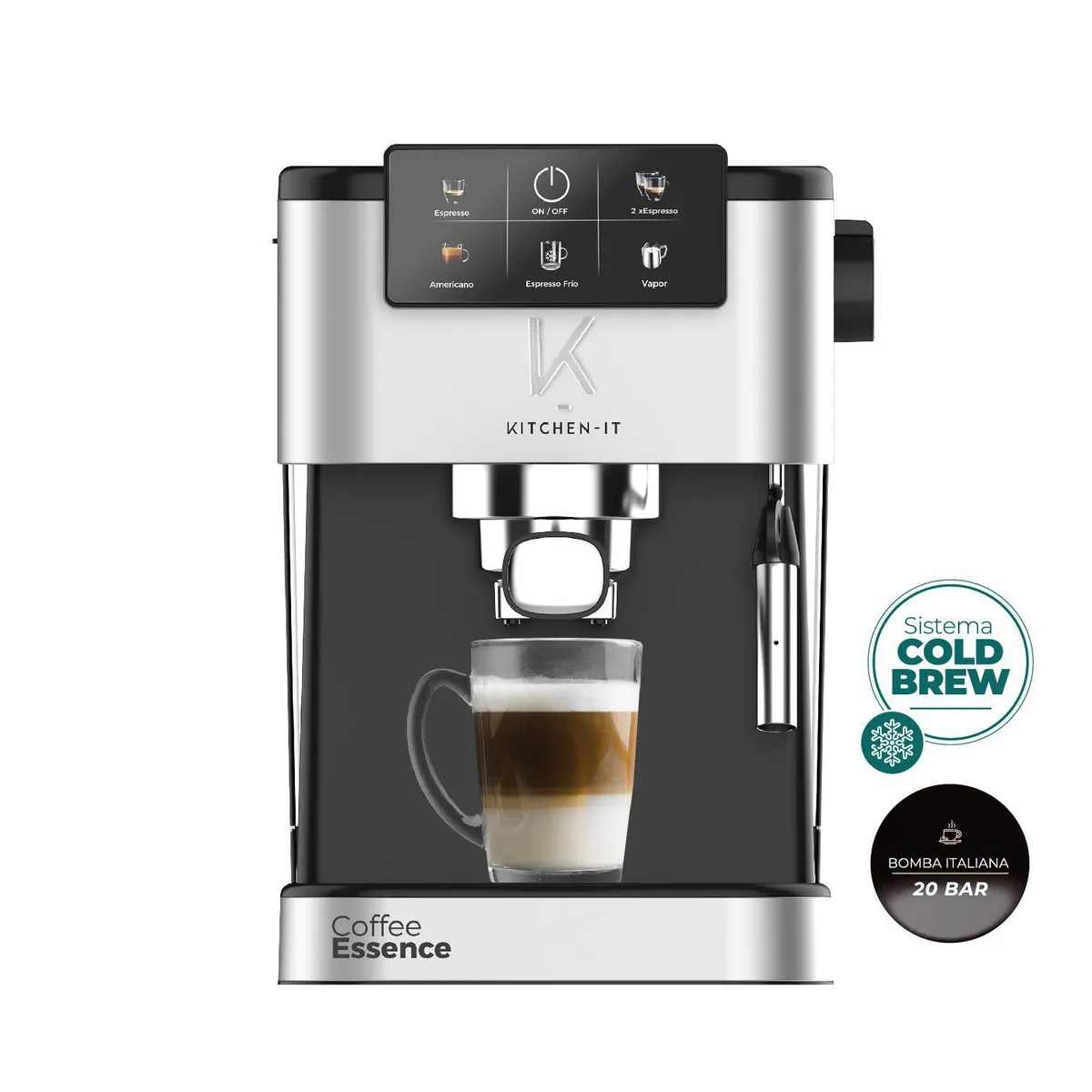 KITCHEN IT - Cafetera Espresso Cool Shot 5 en 1 Kitchen-it