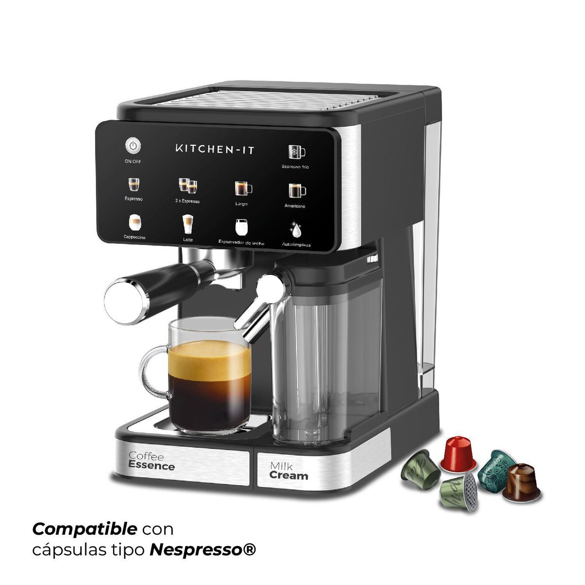 KITCHEN IT - Cafetera Espresso Power Brew 9 en 1 Kitchen-it