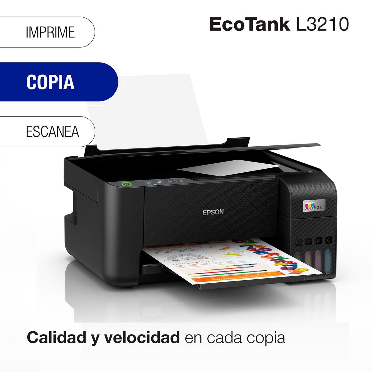 EPSON - Impresora Multifuncional Inyección a color Ecotank L3210 negro