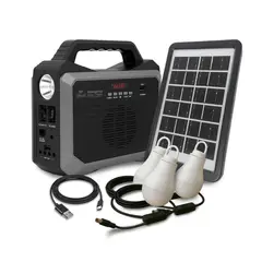 MLAB - Radio bateria emergencia solar con lampara + 3 ampolletas con usb