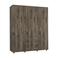Clóset 4 Puerta(s) 3 Cajón(es) 2 Repisa(s) 150x179x49.3 cm Café