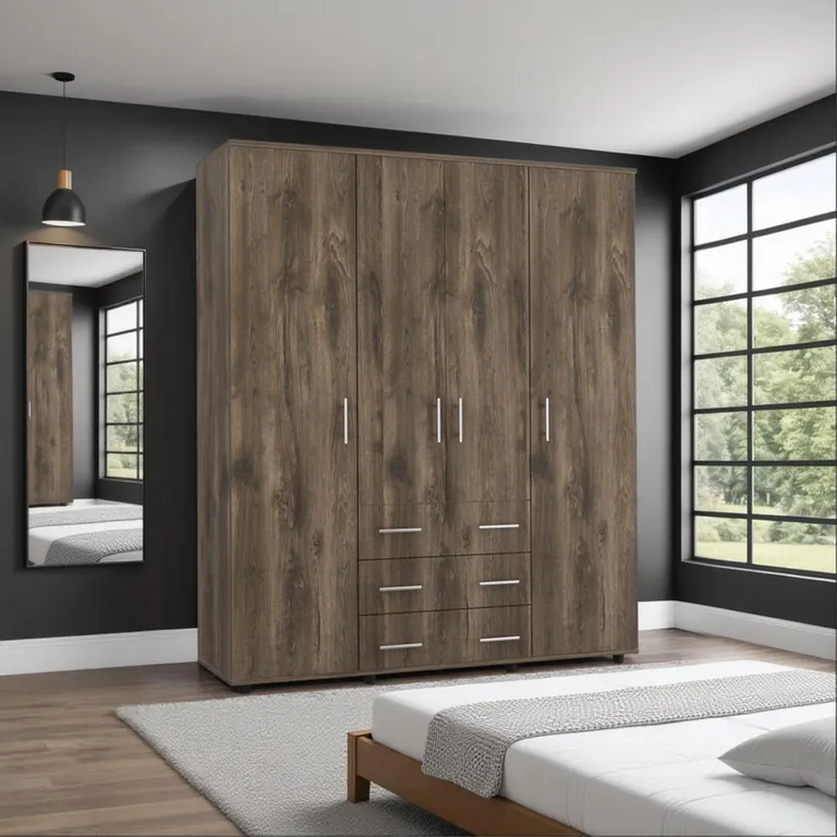 Clóset 4 Puerta(s) 3 Cajón(es) 2 Repisa(s) 150x179x49.3 cm Café