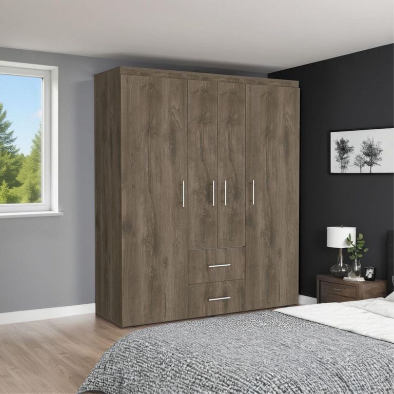 Clóset 4 Puerta(s) 2 Cajón(es) 3 Repisa(s) 150.3x177.9x50.4 cm Café
