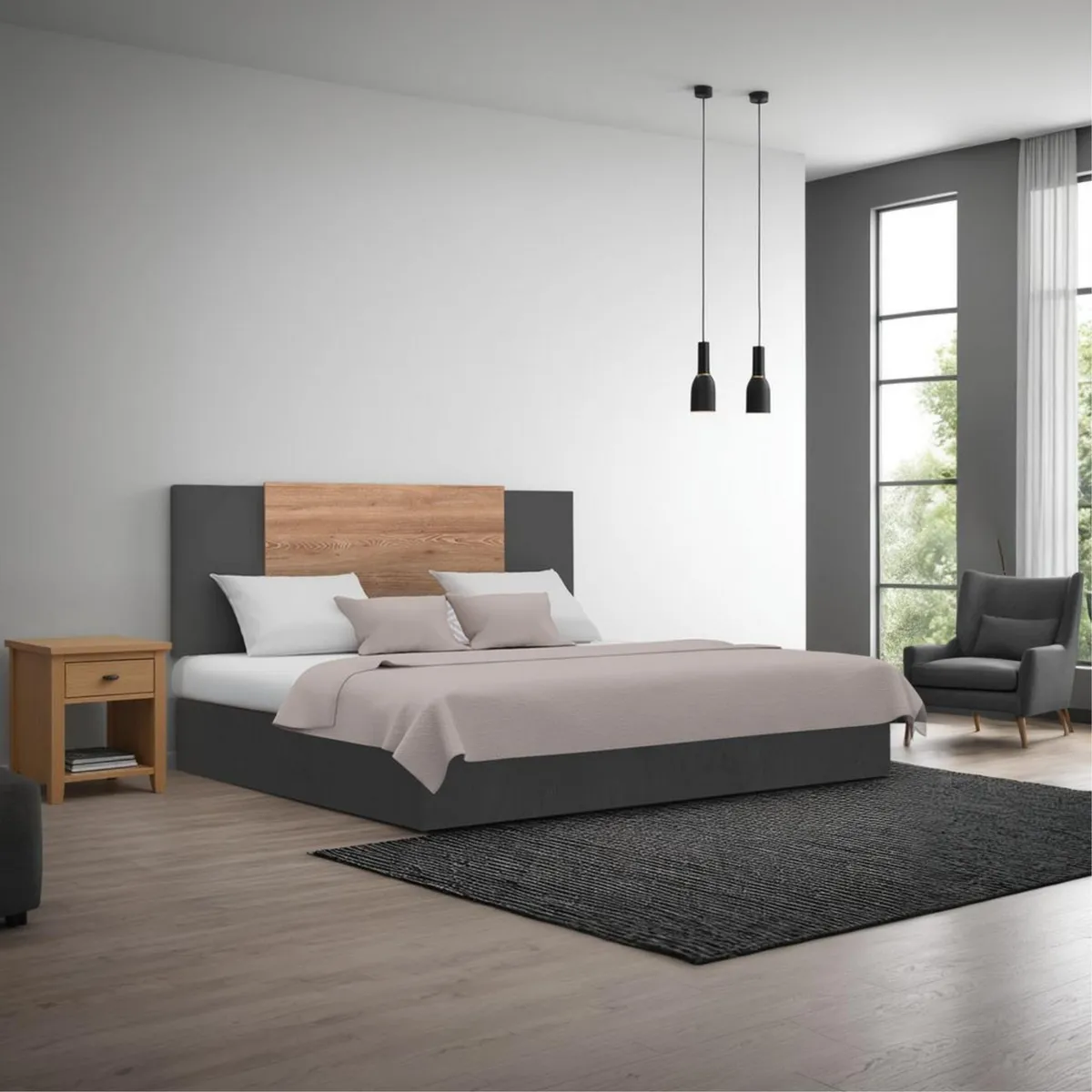 TUHOME - Respaldo 2 plazas Neuss Gris