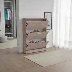 TUHOME - Zapatero Organizador MDP 3 Nivel(es) 94.4x128.8x24.1 cm Bardolino/Blanco