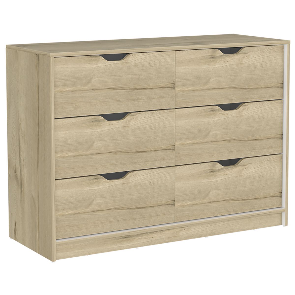 TUHOME - Cómoda 4 Cajón(es) Basilea 107.1x77.6x41.3 cm Duna/Blanco