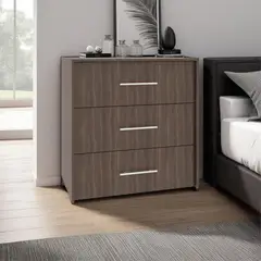 TUHOME - Cómoda 3 Cajón(es) Bigaf 80x82.1x52.3 cm Milan/Wengue