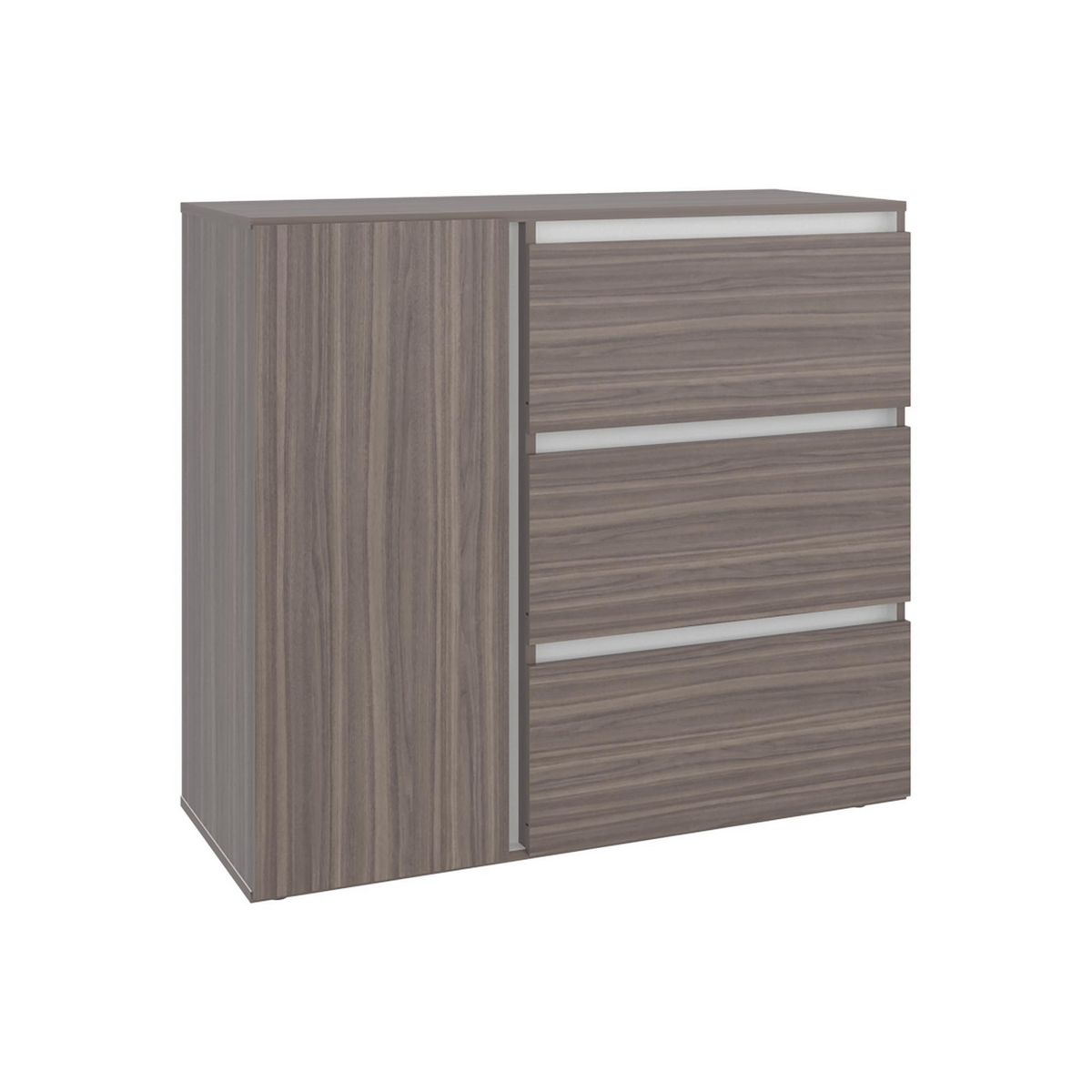 TUHOME - Cómoda 3 Cajón(es) Niza 100x91x41.8 cm Avellana/Blanco