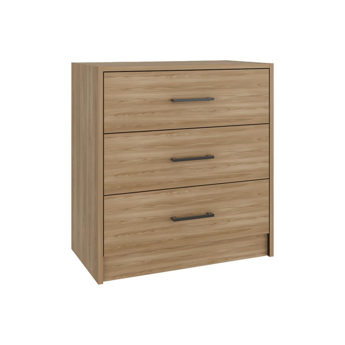 TUHOME - Cómoda 3 Cajón(es) Clay 62.8x67.6x35.5 cm Fresno/Wengue