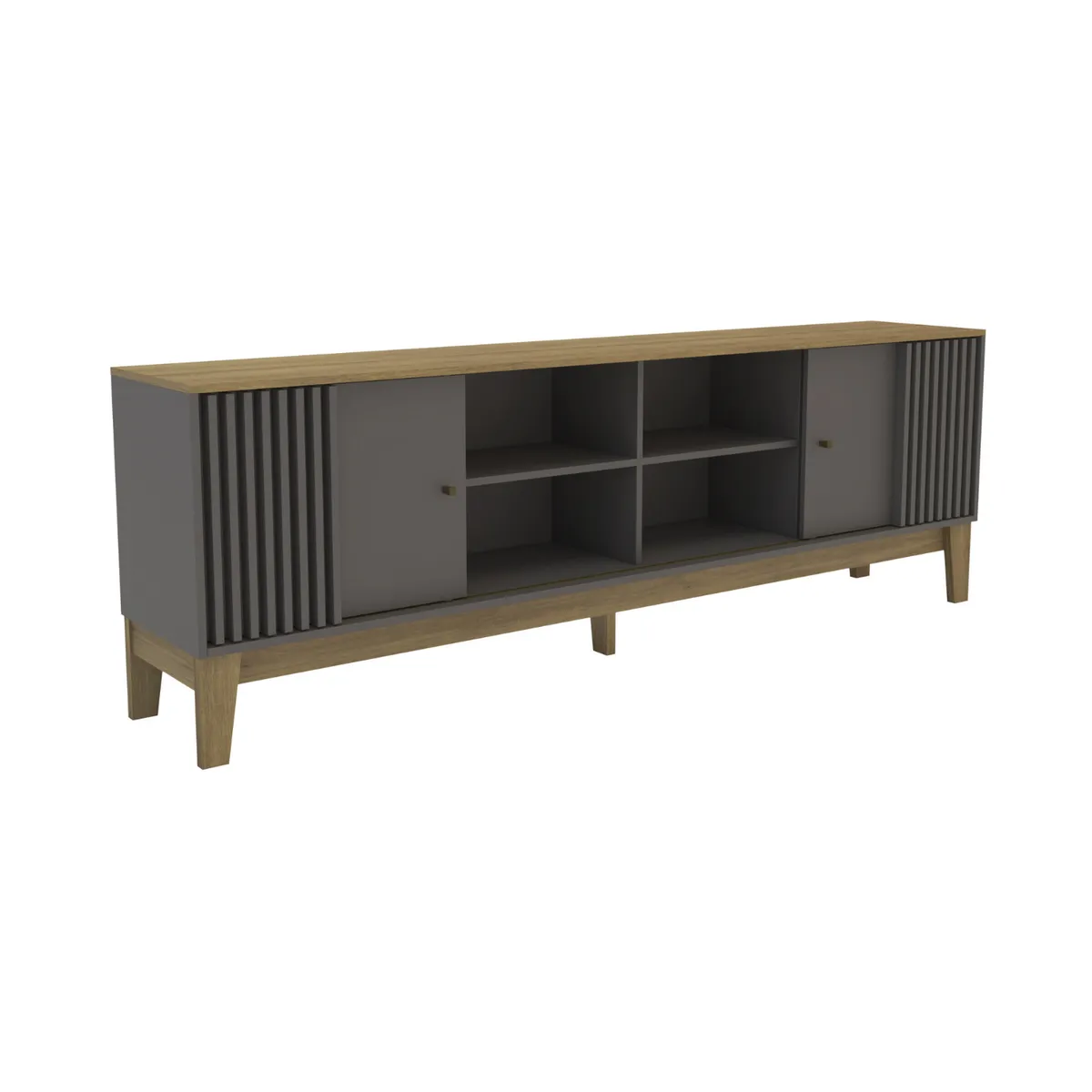 EXIT - Rack TV 80 " Florencia Nogal/Grafito 200x66.3x36 cm