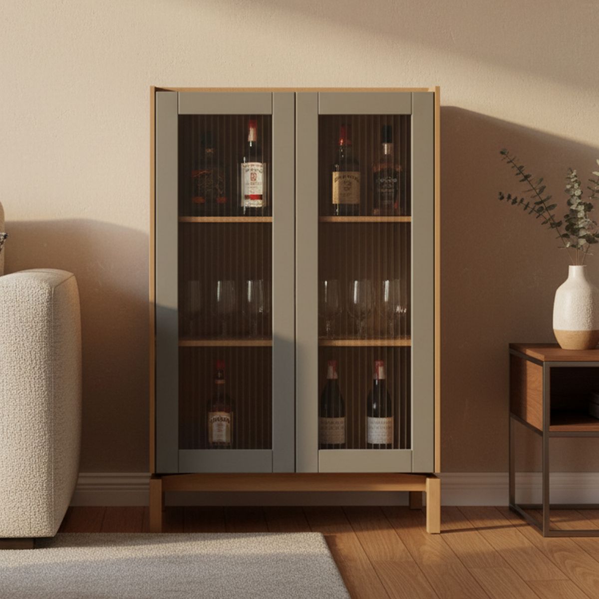 ROCA - Bar 80x115x45 cm Verde/Roble