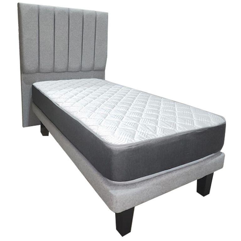 Set Cama + Respaldo 1 plaza Europea Forest Gris