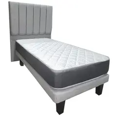 ILLUSIONS - Set Cama + Respaldo 1 plaza Europea Forest Gris