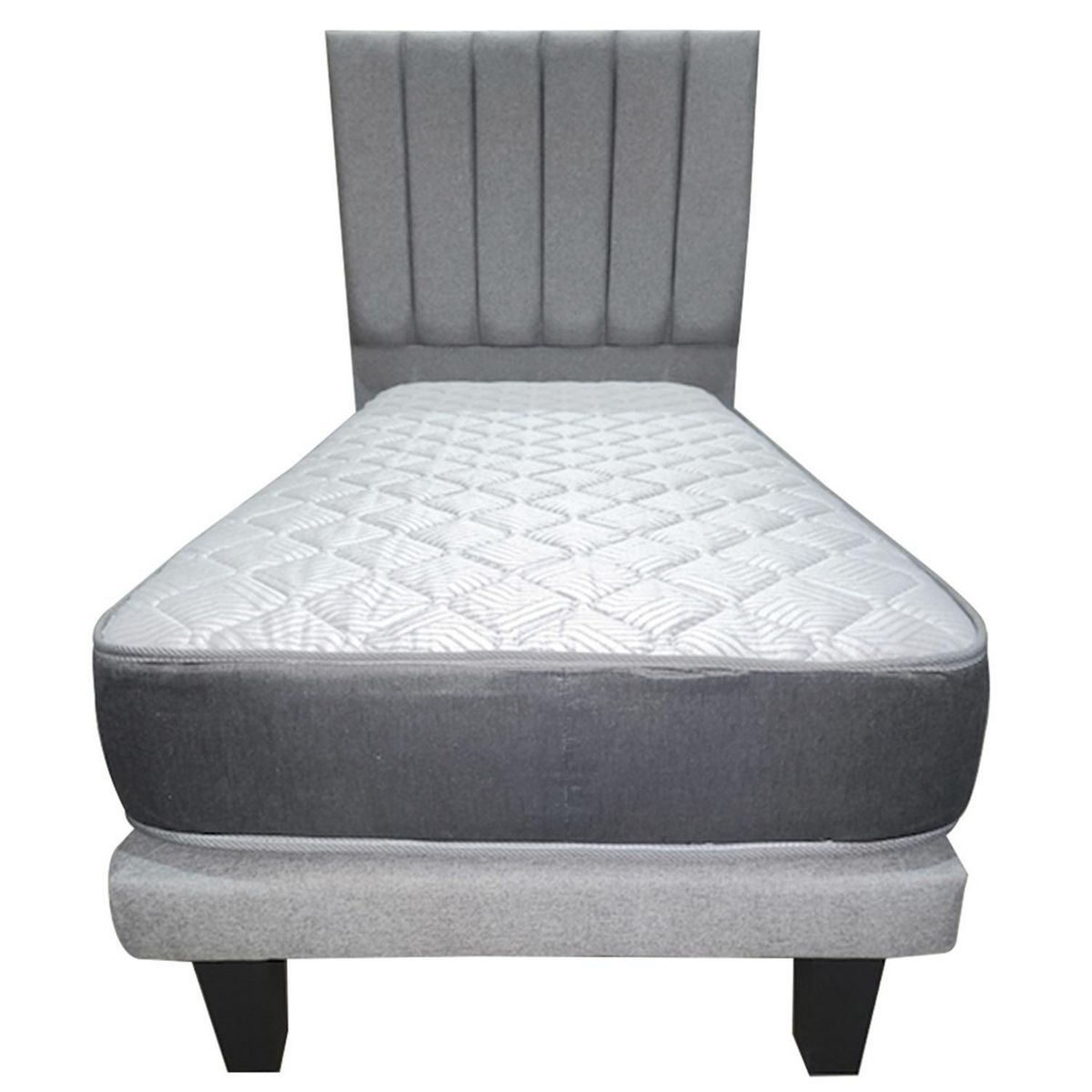 ILLUSIONS - Set Cama + Respaldo 1 plaza Europea Forest Gris