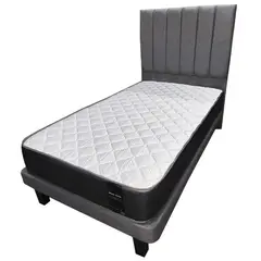 ILLUSIONS - Set Cama + Respaldo Forest 1.5 plazas Gris