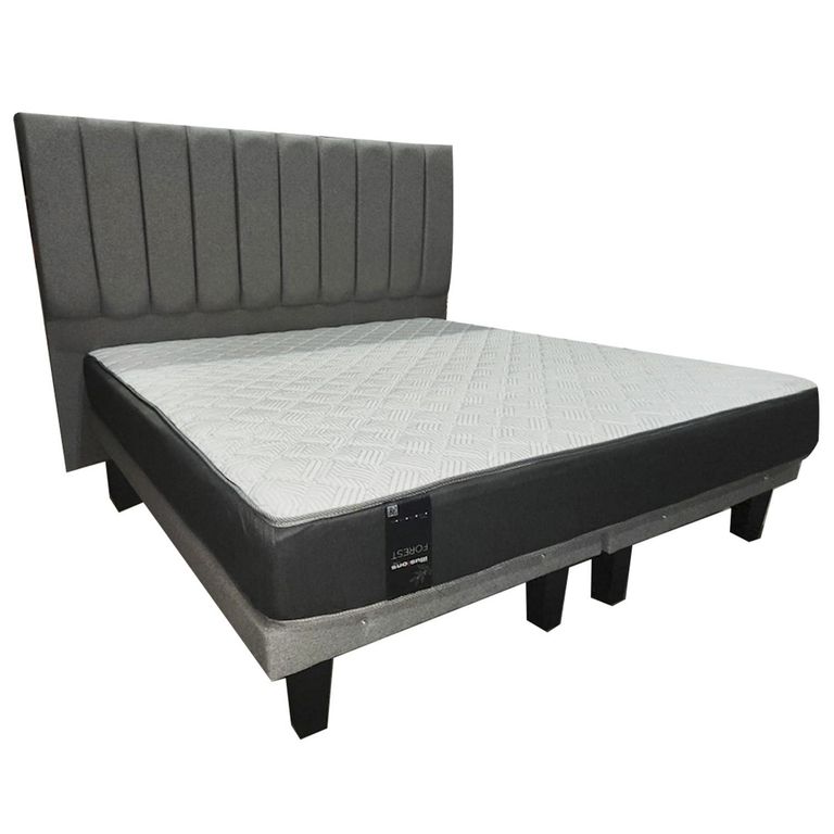 Set Cama + Respaldo 2 plazas Europea Forest Gris