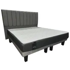 ILLUSIONS - Set Cama + Respaldo 2 plazas Europea Forest Gris