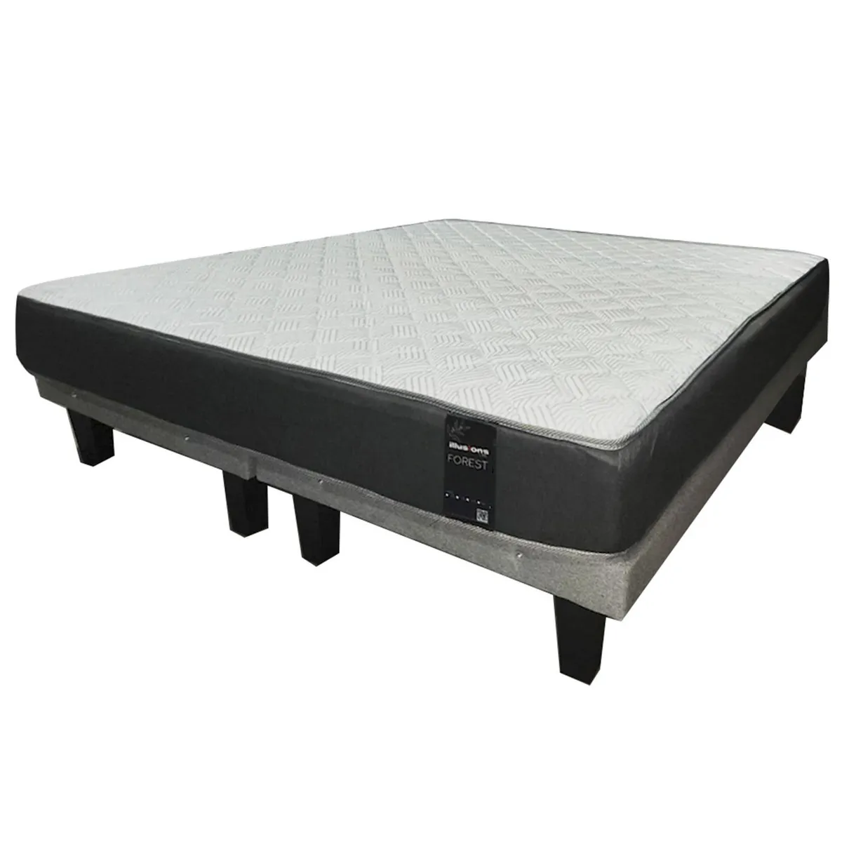 ILLUSIONS - Cama 2 plazas Europea Forest Gris