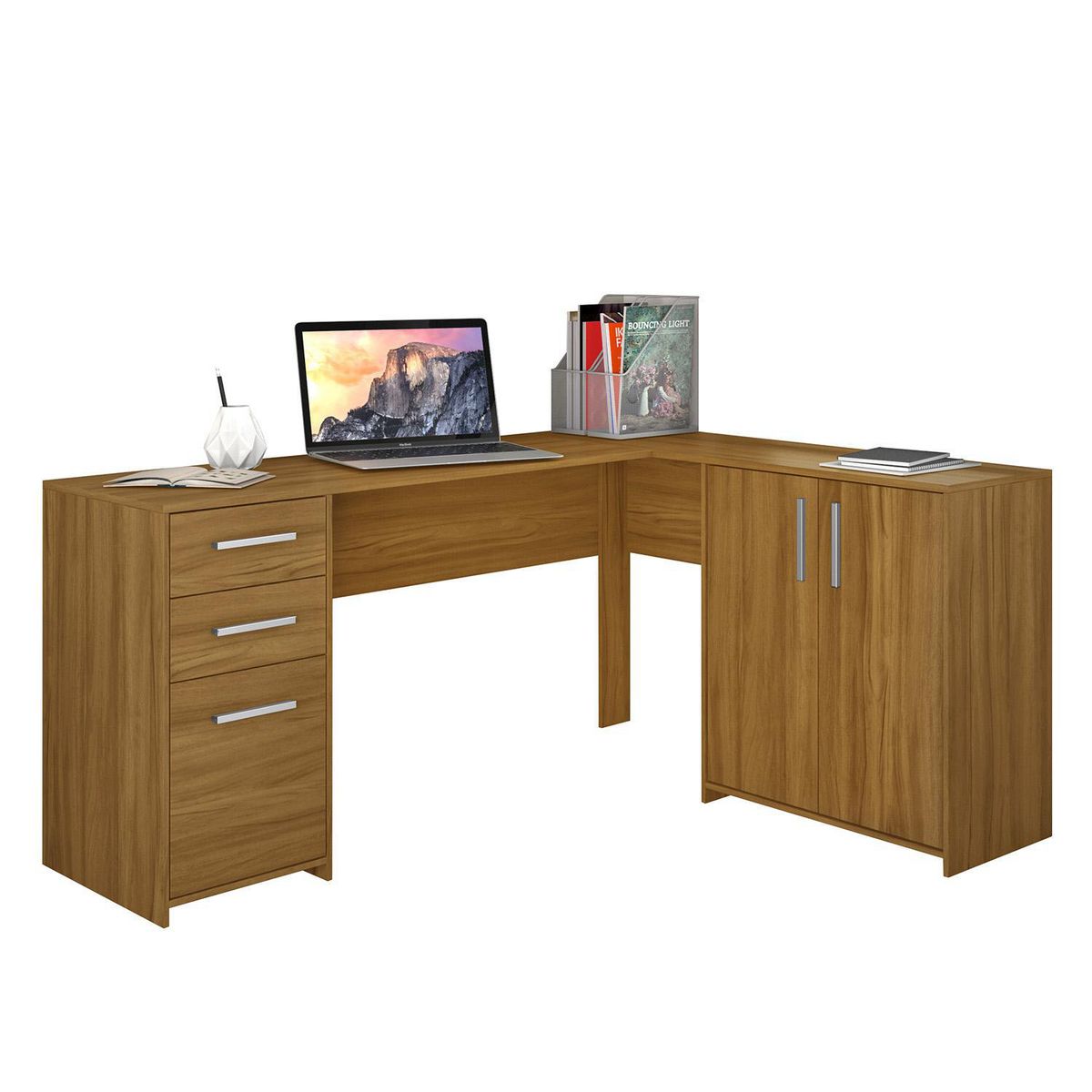 HOME MOBILI - Escritorio Navi Café Claro 122.4x73.8x122.4 cm