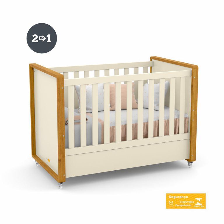 Cuna Tutto 2 Funciones Beige/Caramelo 101x83.x140 cm