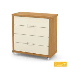 KIDSCOOL - Cómoda 4 Cajón(es) 96x98x44 cm Beige/Caramelo