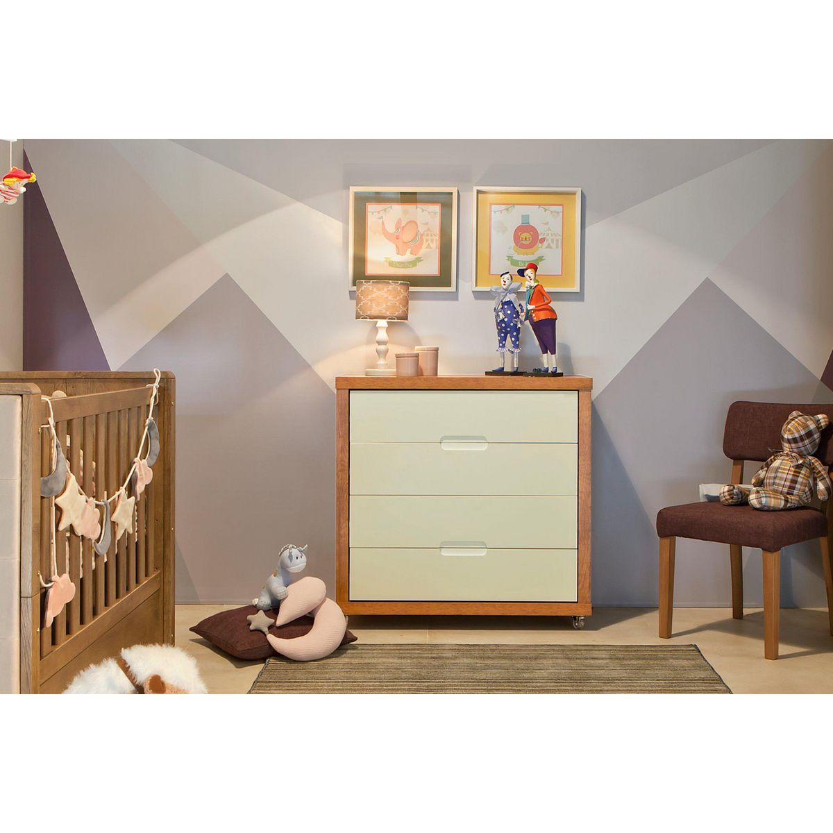 KIDSCOOL - Cómoda 4 Cajón(es) 96x98x44 cm Beige/Caramelo