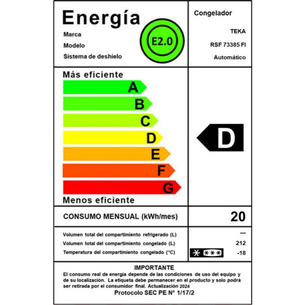 Freezer Vertical 212 Litros Blanco RSF 73385, foto 10