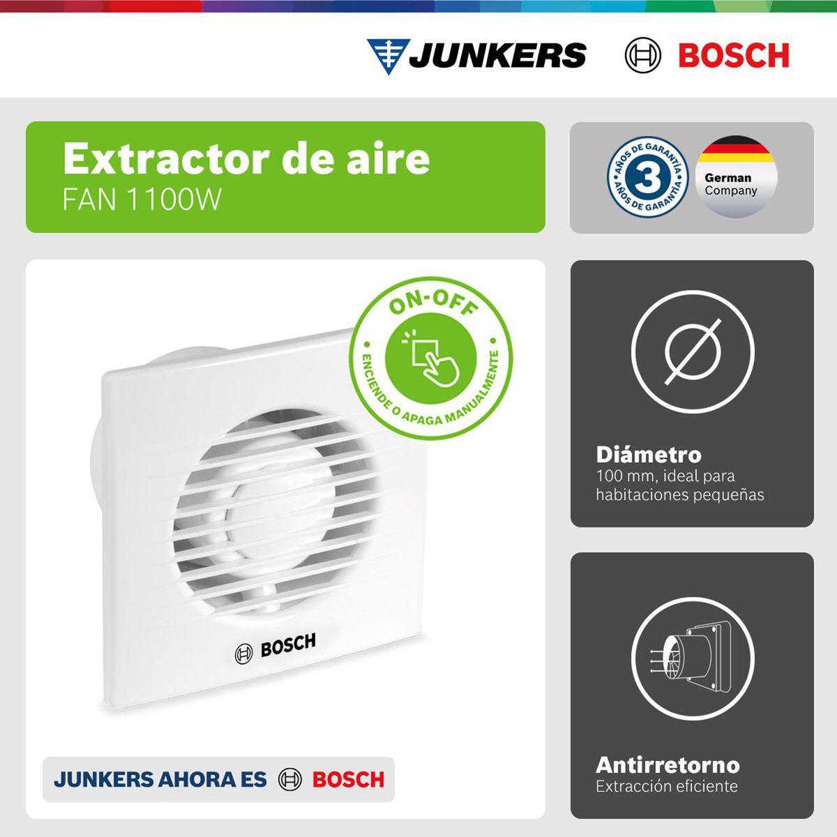 BOSCH - Extractor de Aire Bosch FAN 1100 W