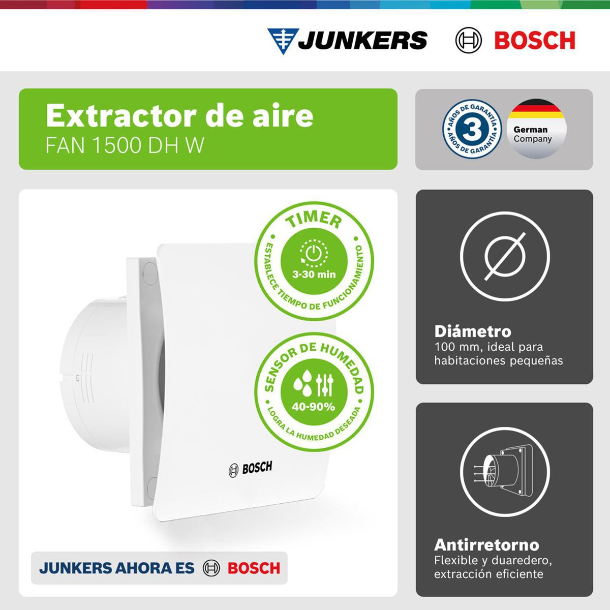 BOSCH - Extractor de Aire Bosch FAN 1500 DH W