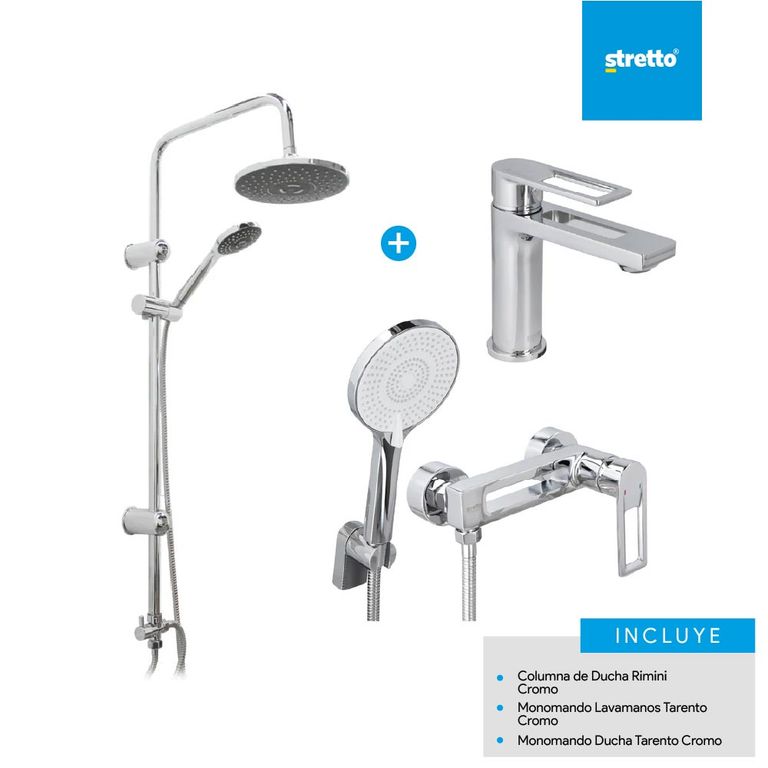Pack columna Rimini + lavamanos y ducha Tarento