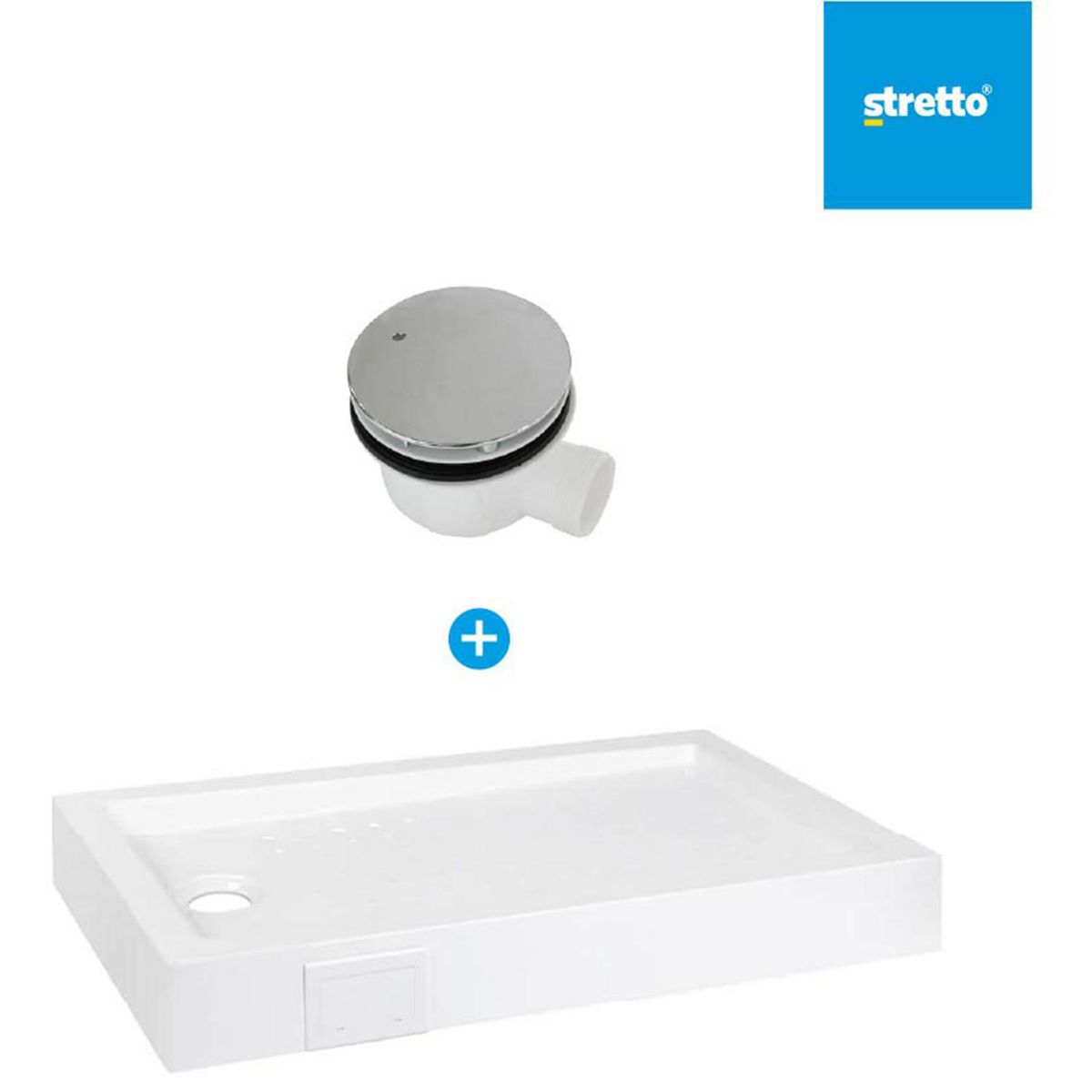 MOSAICO - Pack receptáculo de ducha 100x80 cm acrílico + desague