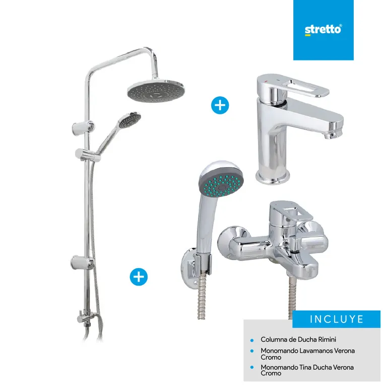 Pack Columna Rimini + lavamanos y tina ducha Verona