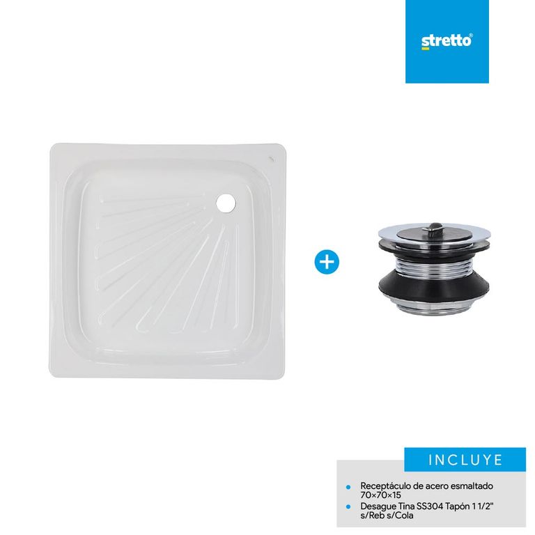 Pack receptaculo Acero esmaltado 71x78x15 cm