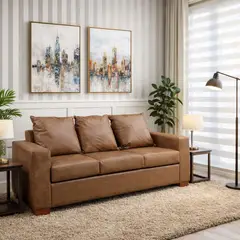 DKORA - Sofá 3 cuerpos Bastian 183x68x75 cm Café Oscuro