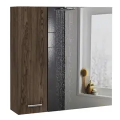 TUHOME - Botiquin 2 puertas y espejo sines 60x60x14,9 cm coñac