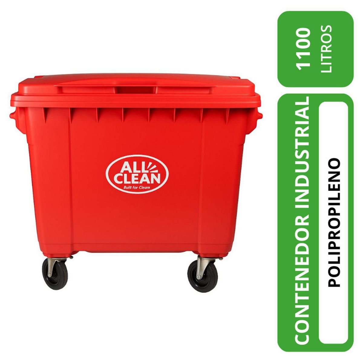 ALL CLEAN - Contenedor industrial 1100 lts rojo
