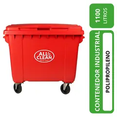 ALL CLEAN - Contenedor industrial 1100 lts rojo