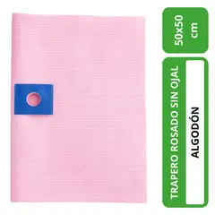 ALL CLEAN - Trapero algodón rosado con ojal 50x50