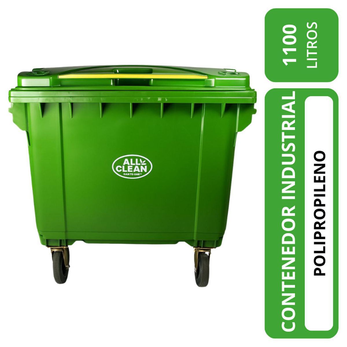 ALL CLEAN - Contenedor industrial 1100 lts verde