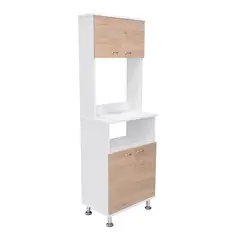 TUHOME - Mueble de cocina para microondas kitchen54 blanco y rovere 160x54x35cm