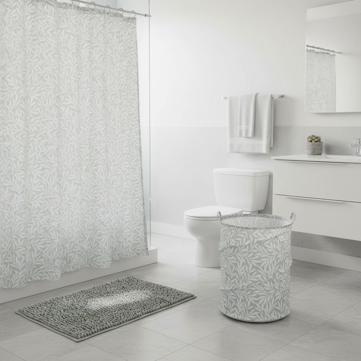 MASHINI - Set Cortina De baño 180x180 cm Beige