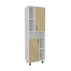 TUHOME - Alacena alta 2 puertas brice 190x60x39,7 cm blanco y fresno