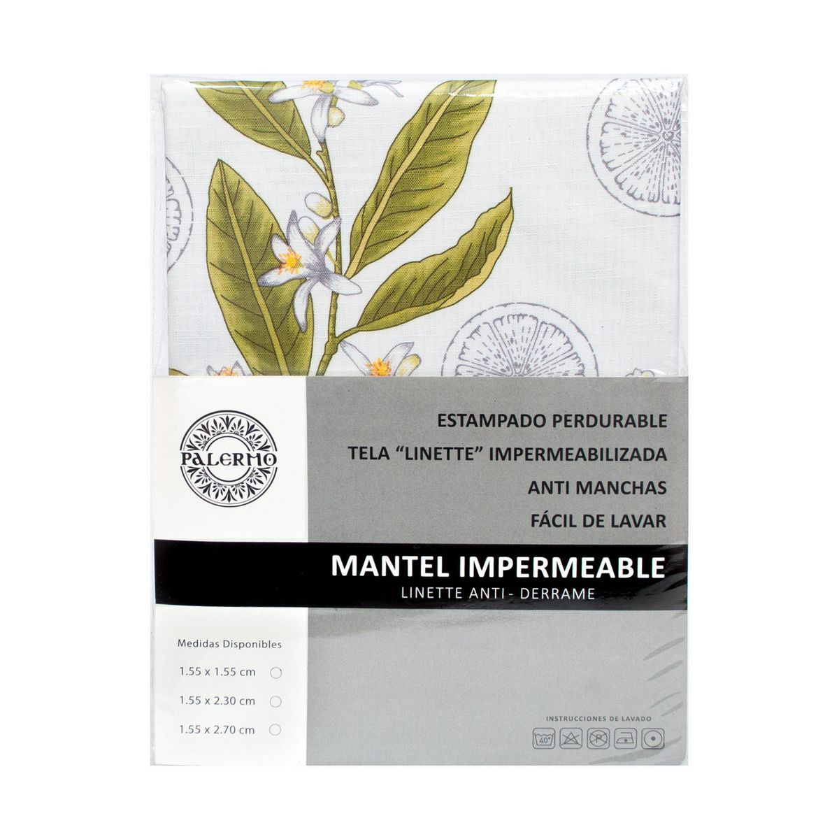 MERIGGI - Mantel Rectangular 155x230 cm Citron Blanco