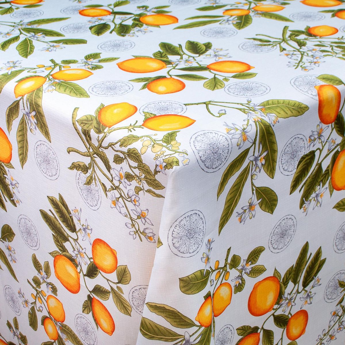 MERIGGI - Mantel Rectangular 155x230 cm Citron Blanco